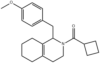 2-(cyclobutylcarbonyl)-1,2,3,4,5,6,7,8-octahydro-1-[(4-methoxyphenyl)methyl]isoquinoline Struktur