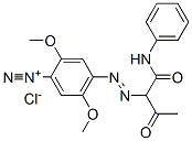 2,5-dimethoxy-4-[[2-oxo-1-[(phenylamino)carbonyl]propyl]azo]benzenediazonium chloride|