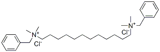 N,N,N′,N′-テトラメチル-N,N′-ビス(フェニルメチル)-1,12-ドデカンジアミニウム・2クロリド 化学構造式
