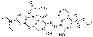 4-[[6'-(diethylamino)-3'-hydroxy-3-oxospiro[isobenzofuran-1(3H),9'-[9H]xanthen]-2'-yl]azo]-3-hydroxynaphthalene-1-sulphonic acid, sodium salt,94231-75-1,结构式