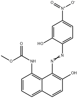 methyl [7-hydroxy-8-[(2-hydroxy-4-nitrophenyl)azo]-1-naphthyl]-carbamate Struktur