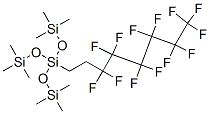 1,1,1,5,5,5-ヘキサメチル-3-(3,3,4,4,5,5,6,6,7,7,8,8,8-トリデカフルオロオクチル)-3-[(トリメチルシリル)オキシ]ペンタントリシロキサン 化学構造式