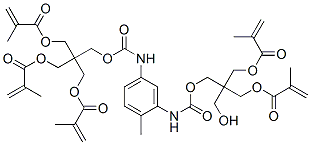 2-[[[[3-[[[3-hydroxy-2,2-bis[(methacryloyloxy)methyl]propoxy]carbonyl]amino]tolyl]carbamoyl]oxy]methyl]-2-[(methacryloyloxy)methyl]propane-1,3-diyl dimethacrylate 结构式