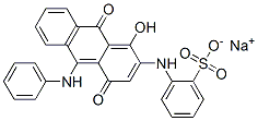 sodium [[10-anilino-4,9-dihydro-1-hydroxy-4,9-dioxo-2-anthryl]amino]benzenesulphonate 化学構造式