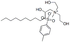 2-ヒドロキシ-N,N-ビス(2-ヒドロキシエチル)-N-メチル-1-ドデカンアミニウム・4-メチルベンゼンスルホナート 化学構造式