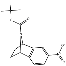 RAC-6-NITRO-1,2,3,4-TETRAHYDRO-1,4-EPIAZANO-NAPHTHALENE-9-CARBOXYLIC ACID TERT-BUTYL ESTER 化学構造式