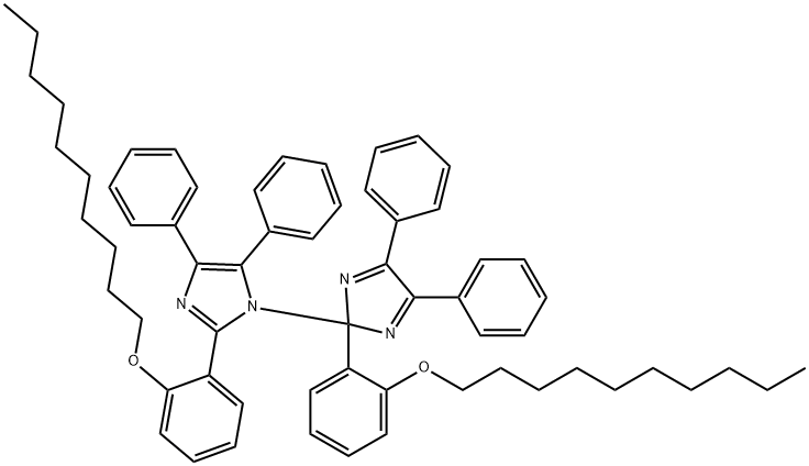 2-[2-(decyloxy)phenyl]-1-[2-[2-(decyloxy)phenyl]-4,5-diphenyl-2H-imidazol-2-yl]-4,5-diphenyl-1H-imidazole Struktur