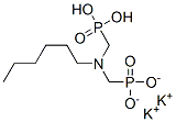 dipotassium dihydrogen [(hexylimino)bis(methylene)]bisphosphonate 结构式