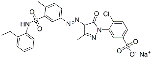 sodium 4-chloro-3-[4-[[3-[[(2-ethylphenyl)amino]sulphonyl]-p-tolyl]azo]-4,5-dihydro-3-methyl-5-oxo-1H-pyrazol-1-yl]benzenesulphonate  Structure