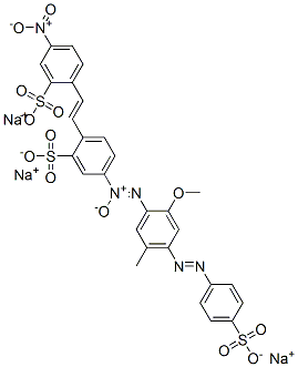 trisodium 5-[[2-methoxy-5-methyl-4-[(4-sulphonatophenyl)azo]phenyl]-N,N,O-azoxy]-2-[2-(4-nitro-2-sulphonatophenyl)vinyl]benzenesulphonate,94278-15-6,结构式