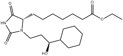 ethyl [S-(R*,R*)]-3-(3-cyclohexyl-3-hydroxypropyl)-2,5-dioxoimidazolidine-4-heptanoate 结构式