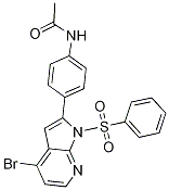 AcetaMide, N-[4-[4-broMo-1-(phenylsulfonyl)-1H-pyrrolo[2,3-b]pyridin-2-yl]phenyl]- 结构式
