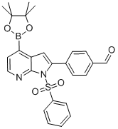 942921-70-2 BENZALDEHYDE, 4-[1-(PHENYLSULFONYL)-4-(4,4,5,5-TETRAMETHYL-1,3,2-DIOXABOROLAN-2-YL)-1H-PYRROLO[2,3-B]PYRIDIN-2-YL]-