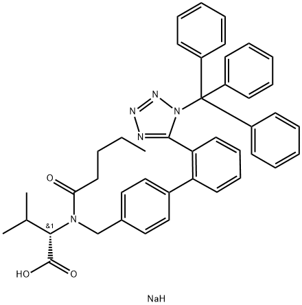 Trityl Valsartan Sodium Salt Structure