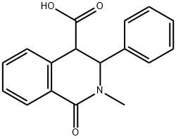 2-メチル-1-オキソ-3-フェニル-1,2,3,4-テトラヒドロイソキノリン-4-カルボン酸 化学構造式