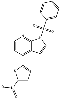 1H-Pyrrolo[2,3-b]pyridine, 4-(5-nitro-2-thienyl)-1-(phenylsulfonyl)- 化学構造式