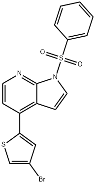 1H-Pyrrolo[2,3-b]pyridine, 4-(4-broMo-2-thienyl)-1-(phenylsulfonyl)- Structure