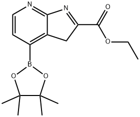 3H-PYRROLO[2,3-B]PYRIDINE-2-CARBOXYLIC ACID, 4-(4,4,5,5-TETRAMETHYL-1,3,2-DIOXABOROLAN-2-YL)-, ETHYL ESTER 结构式