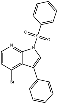 1H-Pyrrolo[2,3-b]pyridine, 4-broMo-3-phenyl-1-(phenylsulfonyl)- 结构式