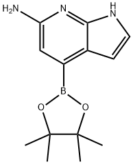 1H-PYRROLO[2,3-B]PYRIDIN-6-AMINE, 4-(4,4,5,5-TETRAMETHYL-1,3,2-DIOXABOROLAN-2-YL)- Structure