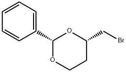 (2S,4S)-(+)-4-ブロモメチル-2-フェニル-1,3-ジオキサン 化学構造式