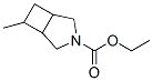 3-Azabicyclo[3.2.0]heptane-3-carboxylic  acid,  6-methyl-,  ethyl  ester 结构式