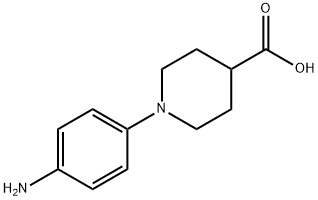 1-(4-アミノフェニル)ピペリジン-4-カルボン酸 化学構造式