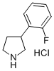 3-(2-フルオロフェニル)ピロリジン塩酸塩 化学構造式