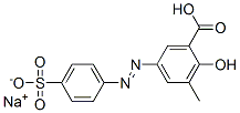sodium hydrogen 3-methyl-5-[(4-sulphonatophenyl)azo]salicylate 结构式