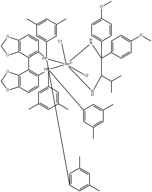 944450-44-6 二氯化{(S)-(-)-5,5'-双[二(3,5-二甲苯基)磷]-4,4'-二-1,3-苯并二恶}[(2S)-(+)-1,1-双(4-甲氧基苯基)-3-甲基-1,2-丁二胺]钌