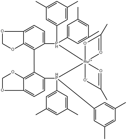DIACETATO{(R)-(+)-5,5'-双[二(3,5-二甲苯基)膦]-4,4'-双- 1,3 -苯并二氧杂环戊烯}钌(II),944450-49-1,结构式