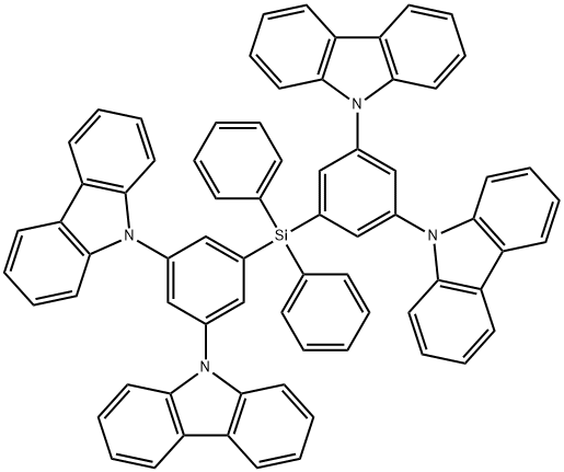 Bis[3,5-di(9H-carbazol-9-yl)phenyl]diphenylsilane Structure