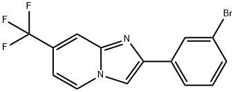 2-(3-溴苯基)-7-(三氟甲基)咪唑并[1,2-A]吡啶 结构式
