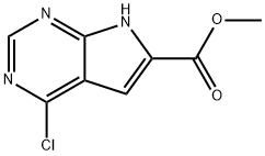 4-Chloro-7H-pyrrolo[2,3-d]pyrimidine-6-carboxylic acid methyl ester Structure