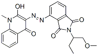 1H-Isoindole-1,3(2H)-dione,  4-[2-(1,4-dihydro-2-hydroxy-1-methyl-4-oxo-3-quinolinyl)diazenyl]-2-[1-(methoxymethyl)propyl]- 化学構造式