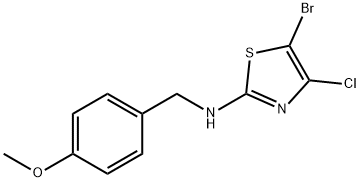 5-溴-4-氯-N-(4-甲氧基苄基)噻唑-2-胺,944805-53-2,结构式