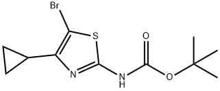 Carbamic  acid,  N-(5-bromo-4-cyclopropyl-2-thiazolyl)-,  1,1-dimethylethyl  ester Structure