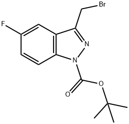 3-(溴甲基)-5-氟-1H-吲唑-1-羧酸叔丁酯,944904-75-0,结构式