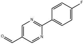 2-(4-フルオロフェニル)ピリミジン-5-カルバルデヒド 化学構造式