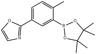 2-[4-METHYL-3-(4,4,5,5-TETRAMETHYL-1,3,2-DIOXABOROLAN-2-YL)PHENYL]OXAZOLE Struktur