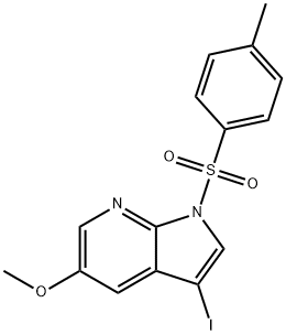 1H-Pyrrolo[2,3-b]pyridine, 3-iodo-5-Methoxy-1-[(4-Methylphenyl)sulfonyl]- 结构式