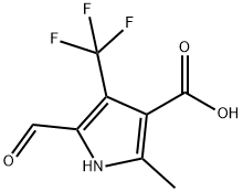 1H-Pyrrole-3-carboxylic  acid,  5-formyl-2-methyl-4-(trifluoromethyl)- Structure