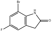 7-bromo-5-fluoro-1,3-dihydro-indol-2-one,945379-34-0,结构式