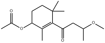 1-[3-(アセチルオキシ)-2,6,6-トリメチル-1-シクロヘキセン-1-イル]-3-メトキシ-1-ブタノン 化学構造式