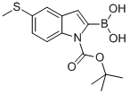 1H-Indole-1-carboxylic acid, 2-borono-5-(methylthio)-, 1-(1,1-dimethylethyl) ester Struktur