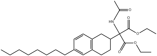 Propanedioic acid, 2-(acetylaMino)-2-(1,2,3,4-tetrahydro-6-octyl-2-naphthalenyl)-, 1,3-diethyl ester Struktur