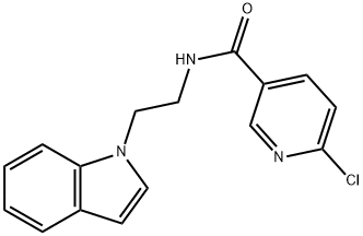 6-chloro-N-(2-indol-1-yl-ethyl)nicotinamide Struktur