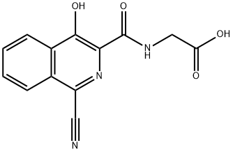 Glycine,  N-[(1-cyano-4-hydroxy-3-isoquinolinyl)carbonyl]- Structure