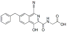 Glycine,  N-[[1-cyano-4-hydroxy-7-(phenylmethyl)-3-isoquinolinyl]carbonyl]- Structure