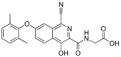 Glycine,  N-[[1-cyano-7-(2,6-dimethylphenoxy)-4-hydroxy-3-isoquinolinyl]carbonyl]- Structure